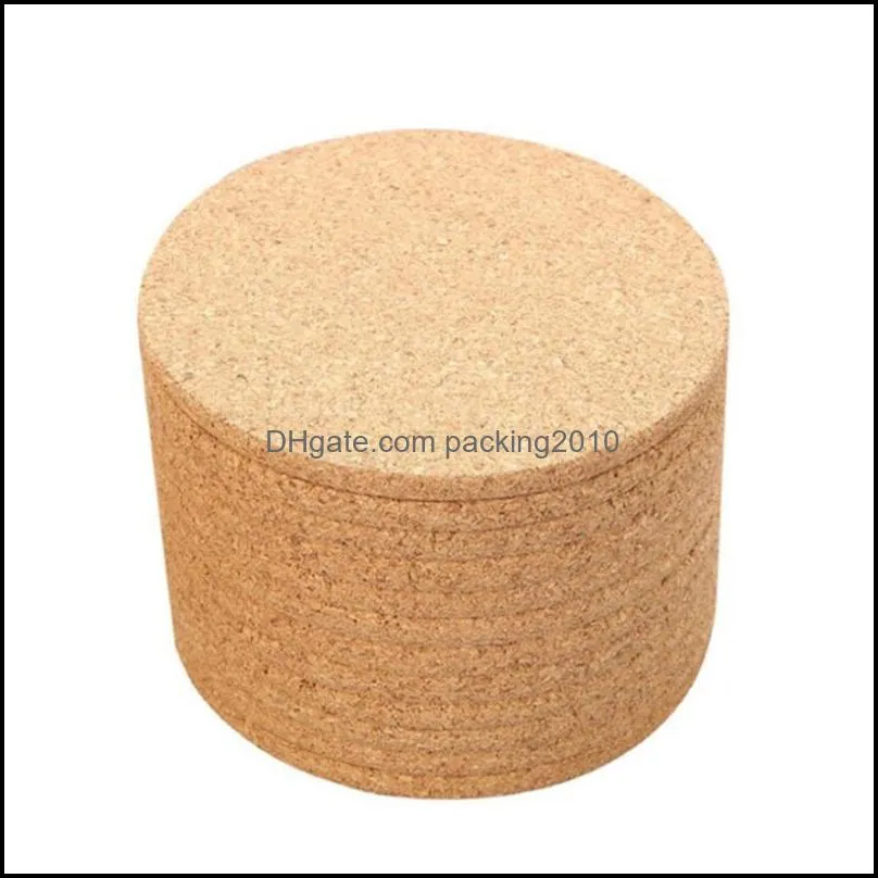 Natural Coffee Cup Mat Round Wood Heat Resistant Cork Coaster Mat Tea Drink Pad Table Decor Wholesale