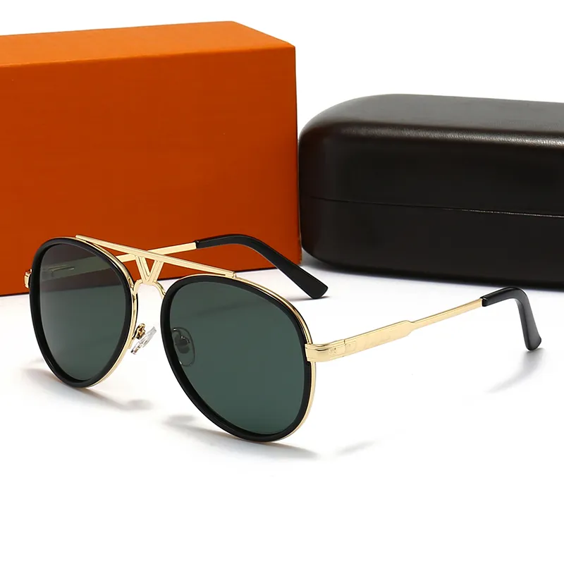 0948 1pcs Moda Yuvarlak Güneş Gözlüğü Gözlük Güneş Gözlükleri Tasarımcı Marka Siyah Metal Çerçeve Koyu 50mm Cam Lensler Erkek Kadınlar İçin Daha İyi Kahverengi Kılıflar