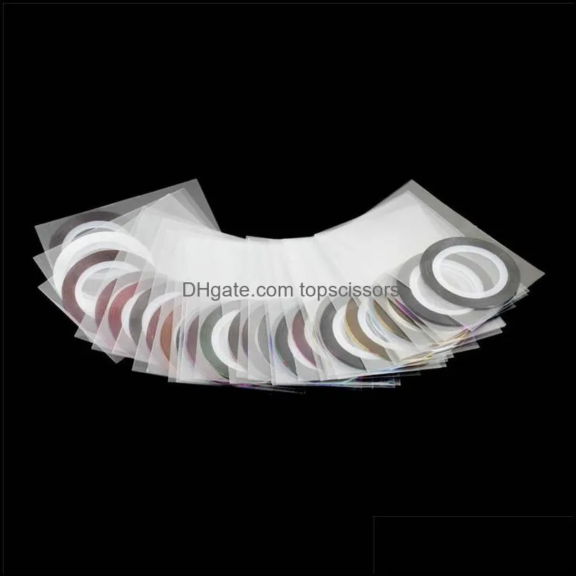 Tamax 10pcs/pack Gold Sliver Nail string 10 Colors Multicolor Mixed Colors Rolls Striping Tape Line Nail Art Decoration Sticker DIY Nail