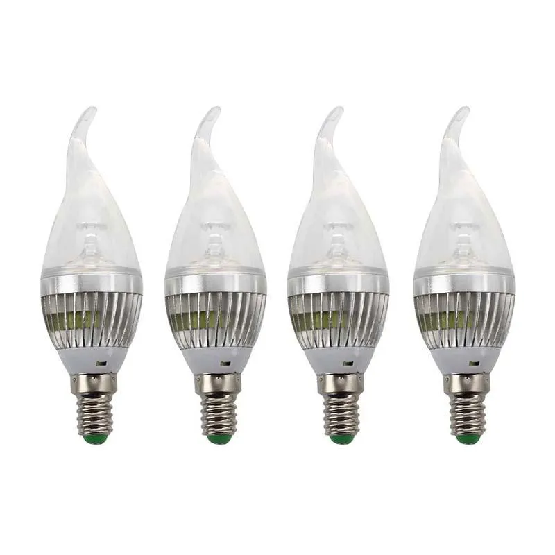 شرائح LED X E14 مصباح المصباح الأضواء 3 أبيض LEDS 10000K 85-265VLED