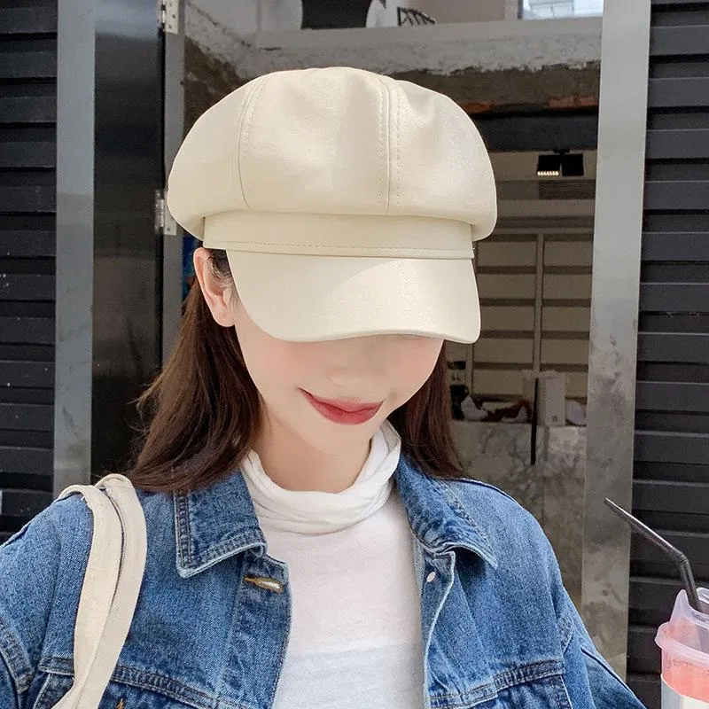 Visors Autumn Winter Cortex Military Berets For Women Octagonal Hat Flat Army Cap Salior Girl Travel Ladies Painters CapVisors