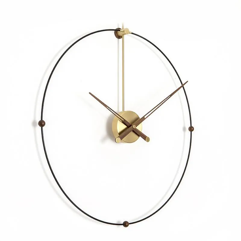 Horloges murales 3D luxe créatif moderne simple horloge métal or bois montre clcocks personnalité salon décor à la maison bref