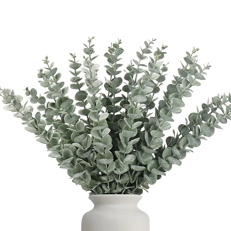 Dekorative Blumenkränze, 1 Set, 45,7 cm, künstliche Eukalyptusstiele, künstliches Grün für Couchtischdekoration, Bauernhaus, Zuhause, Hochzeit, DecorDecora