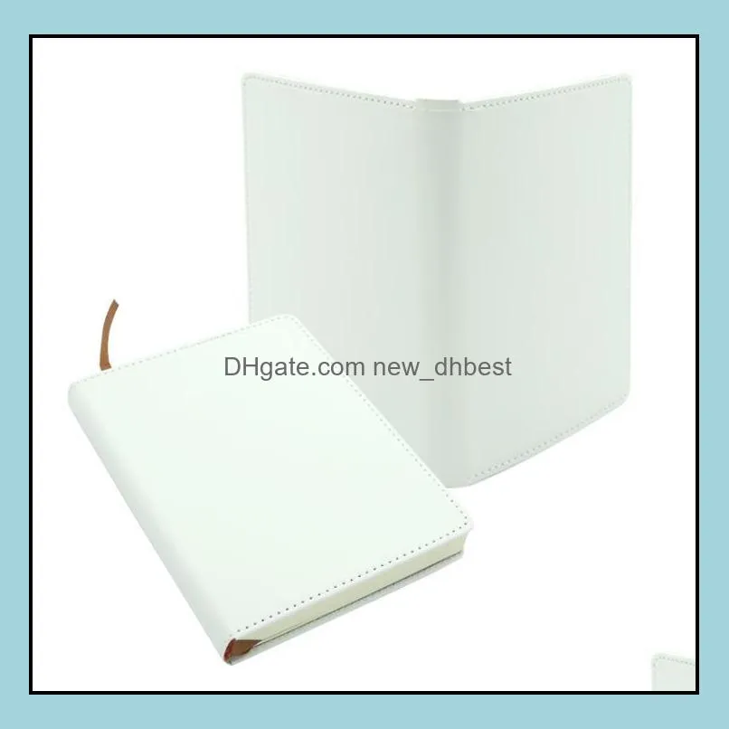 Notepads A6 Sublimation Journals with Double Sided Tape Thermal Transfer Notebook DIY White Blanks Faux Leather Journal SN2156