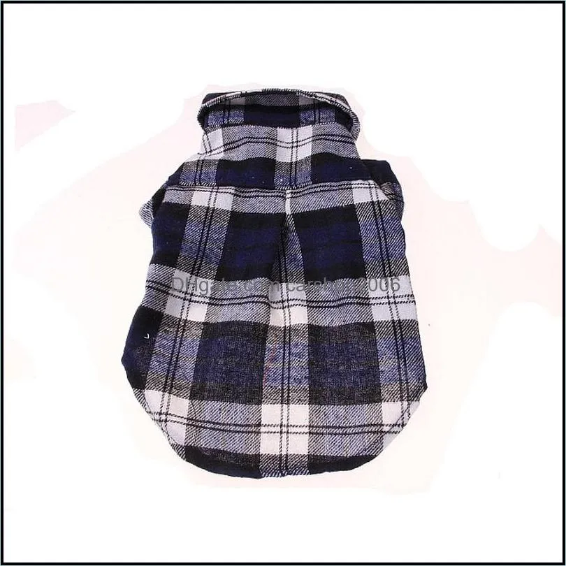 Pet Fashion Series Dog Summer clothes Casual Plaid Shirts 100% Cotton dog costumes 5 sizes 3 colors free shipping