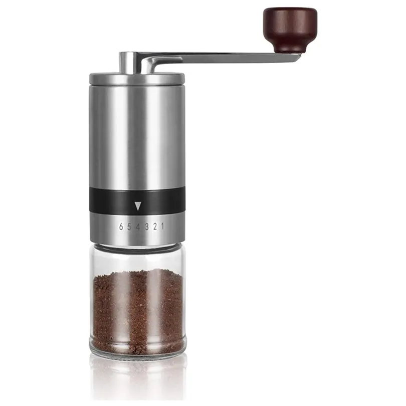 Home Portable Manual Coffee Grinder - Handmolen met keramische bramen 6 verstelbare instellingen Crank Tools 220509