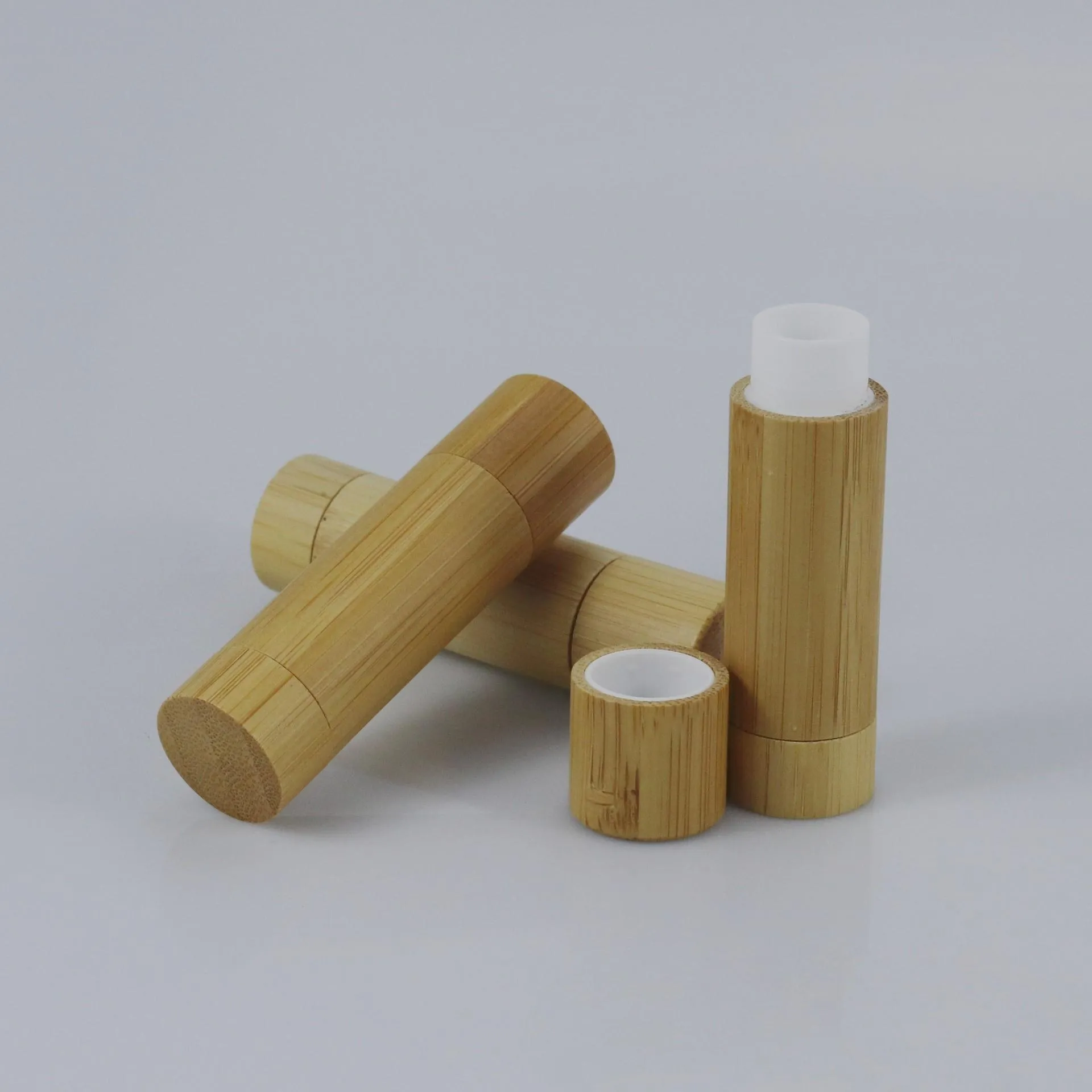 Bamboo DIY design empty lip gloss container lip balm cosmetic packaging containers DH9885