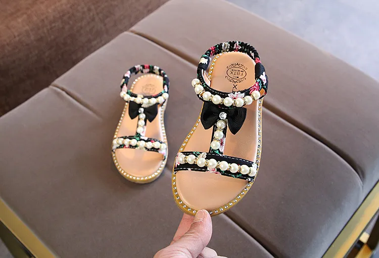 Amazon Flat Sandals Childrens Summer Shoes Pearls And Shimmer