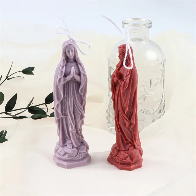 Jesus Virgin Pillar Candle Molds Silicone 3D Soap Candle Molds for