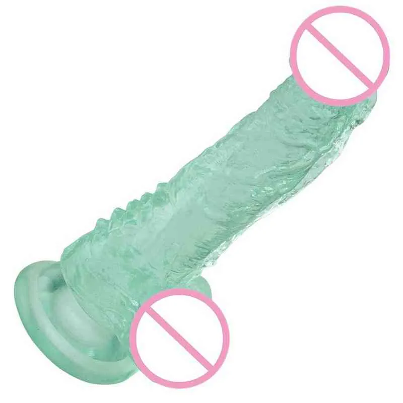 Nxy Dildos Sucker Crystal Penis Soft Small Jj Male and Female Masturbation Inverted Mold 0316