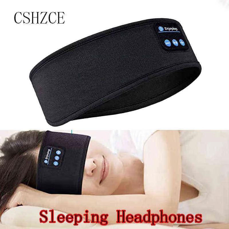 Bluetooth Sleepshones Sports Pałąk głowa cienkie miękkie elastyczne Wygodne bezprzewodowe zestaw słuchawkowy maska ​​do snu dla oczu 220509