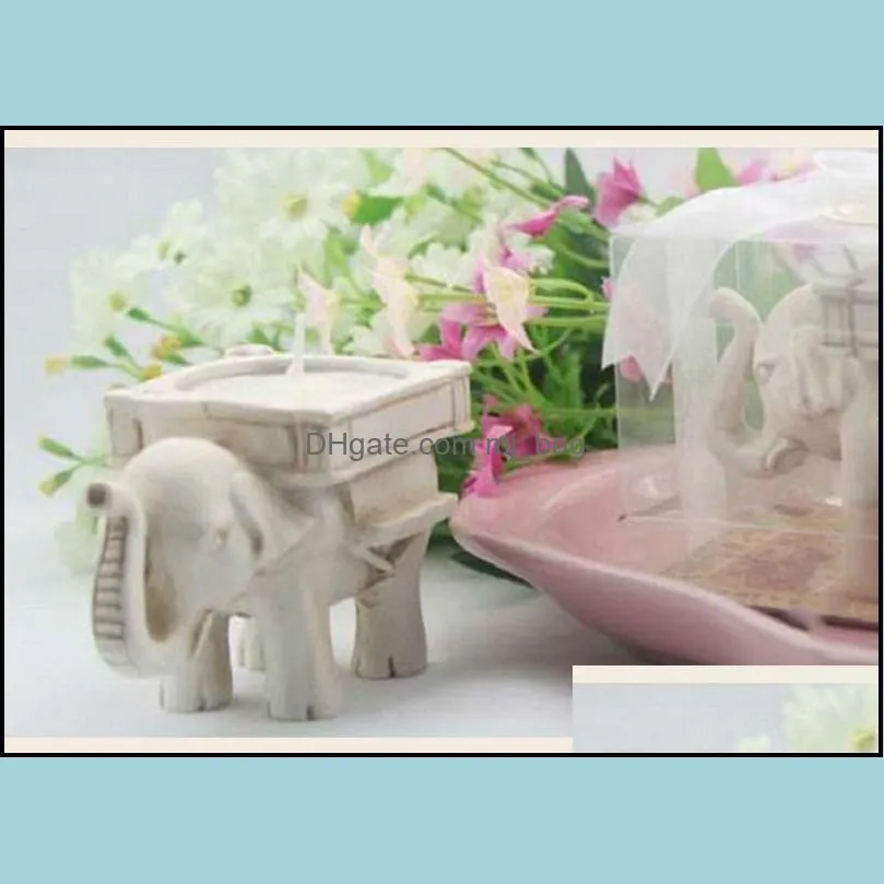 lucky elephant antique ivory candle holders placecard holder candlesticks birthday wedding party home decoration craft gift