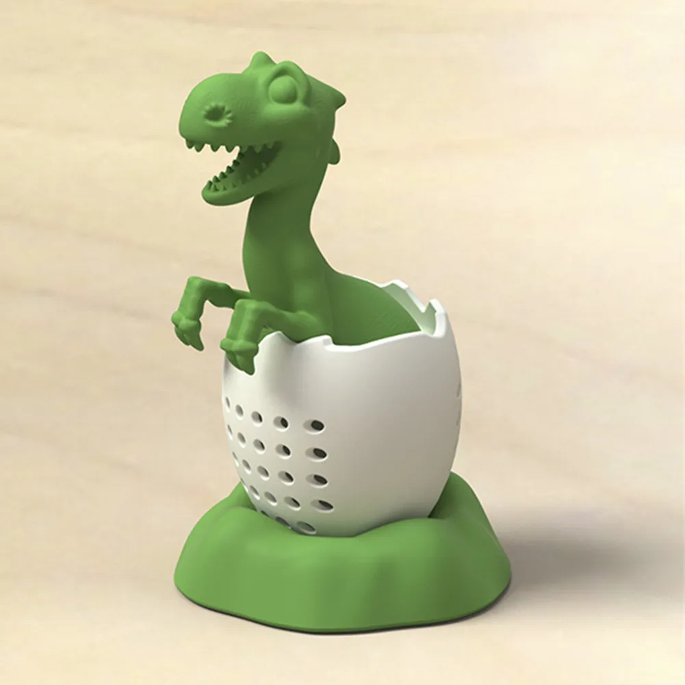 شاي Infuser Dinosaur شكل مصفاة السيليكون لطيف الورقة فضفاضة مرشح توابل التوابل F889