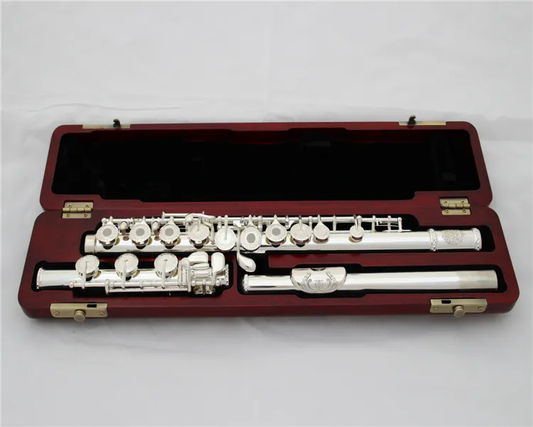 Beauty Flute Performance Professinoal 17 Hole Opening E Key B Foot Silver Gold Musical Fluate Key gesneden