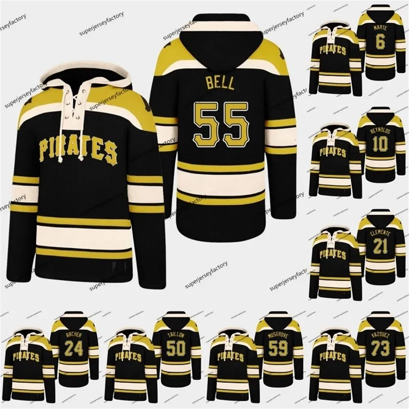 CeoA3740 Josh Bell Pittsburgh Hoodie-Trikot Joe Musgrove Felipe Vazquez Jameson Taillon Starling Marte Bryan Reynolds Roberto Clemente