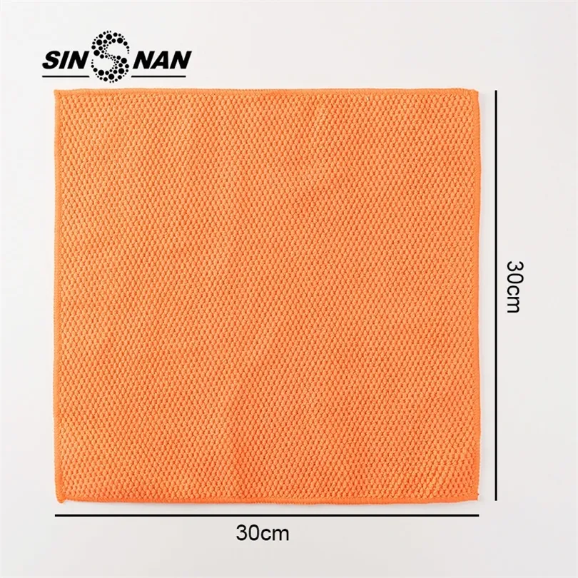 Sinsnan 5pcs Superabsorbent Microfibre Полотенце для мытья окна ткань для кухни Dishcloth House Очистка многоцелевой тряпки 201022