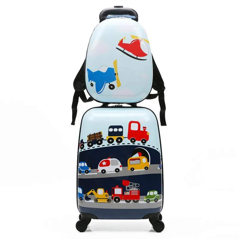Suitcases Cute Cartoon Children Rolling Luggage Set Spinner Suitcase Wheels Student 18inch Carry On Trolley Kids Animal Travel Bag From 60 63 DHgate