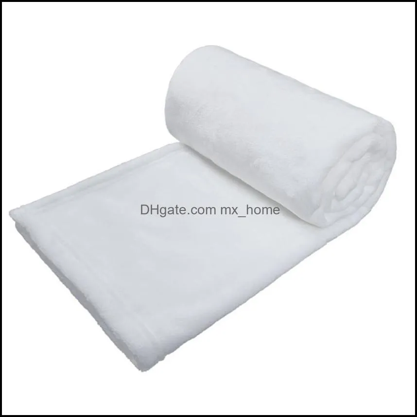 Sublimation Bébé Couvertures 30 * 40 Pouces Polyester Couverture Chaud Doux Canapé Er Blanc Blanc Transfert Thermique Impression Swaddle Wrap A02 Drop Delivery