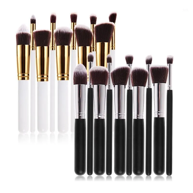 Wholesale- 2022 10 PCs / Set Professional Maquiagem Cosmética Brush Tool Brush Set para Powder Syeshadow Foundation Maquiagem Maquiagem