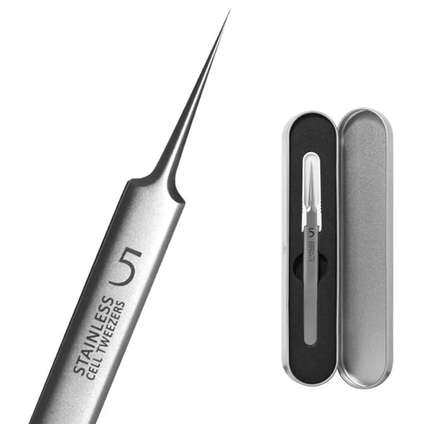 Ultra Tip Cell Tweezers Acne Clip Swiss Extra Hard Stainless Steel Blackhead Clip Row Needle 0