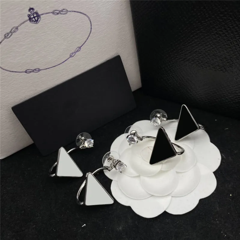 Eleganti orecchini con ciondolo a forma di diamante Orecchini triangolari con strass firmati Orecchini con personalità da donna con confezione regalo