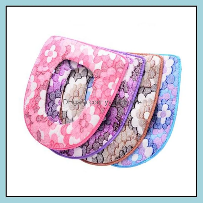 bathroom accessories flannel eco-friendly cover pad cushion winter washable washroom toilet seat cover soft warmer mat dh0462