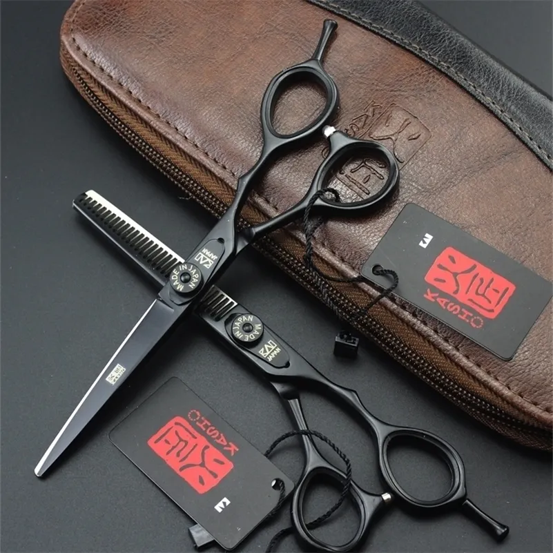 Profesjonalne 6-calowe nożyczki do włosów Salon Fryzjerski Fryzjer Cięcie Przerzedzenie Narzędzie Stylizacji 220317