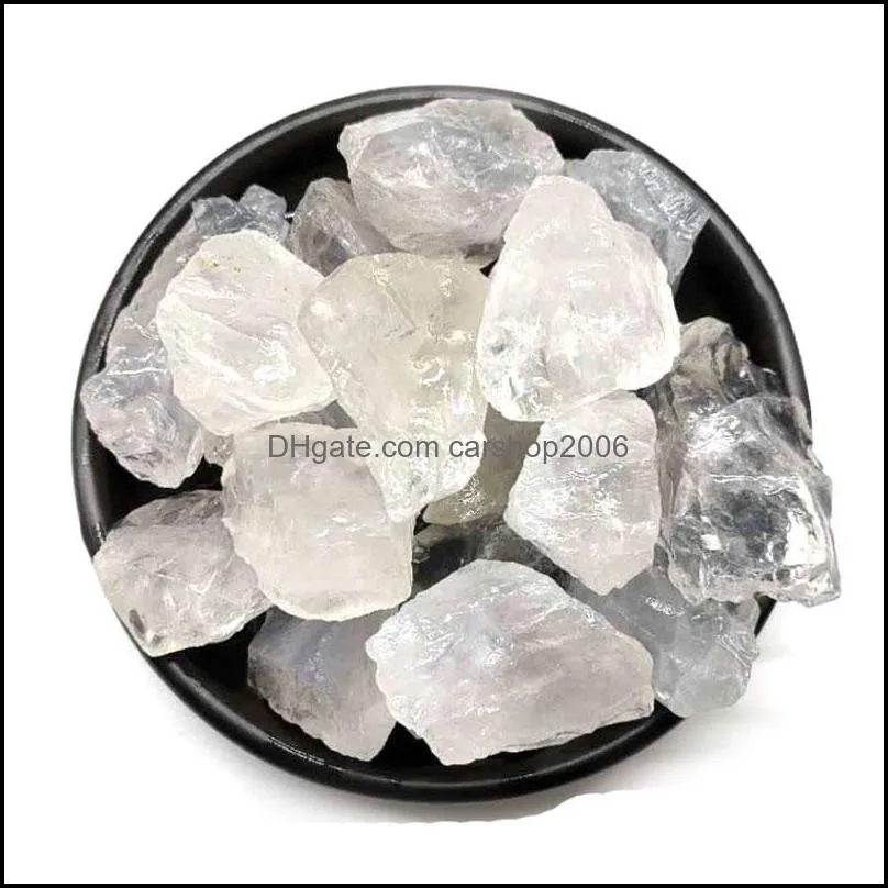 Pedras prec￡rias de pedras preciosas de pedras de pedras de j￳ias de cristal branco natural para colares pendentes artesanais Keychains Acess￳rios DIY Home ga dhhw3