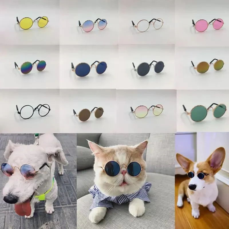 Lunettes de soleil pour animaux de compagnie Cat Supplies Lunettes pour chats à l'épreuve des ultraviolets Dog-Sunglasses Teddy mode Mini-lunettes accessoires T9I002038