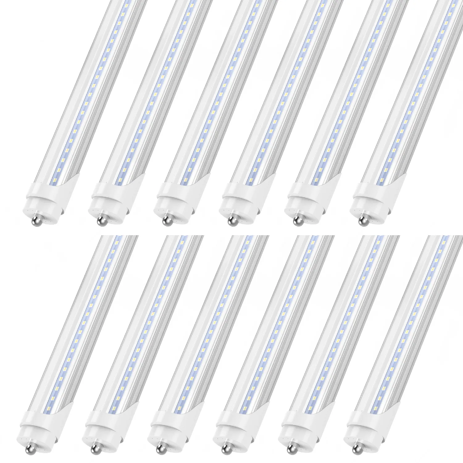 US STOCK T8 LED Tube Light 8FT One Row Single Pin FA8 Fluorescent Lights 45W Cold White Transparent Cover Shop Office Garage Lighting