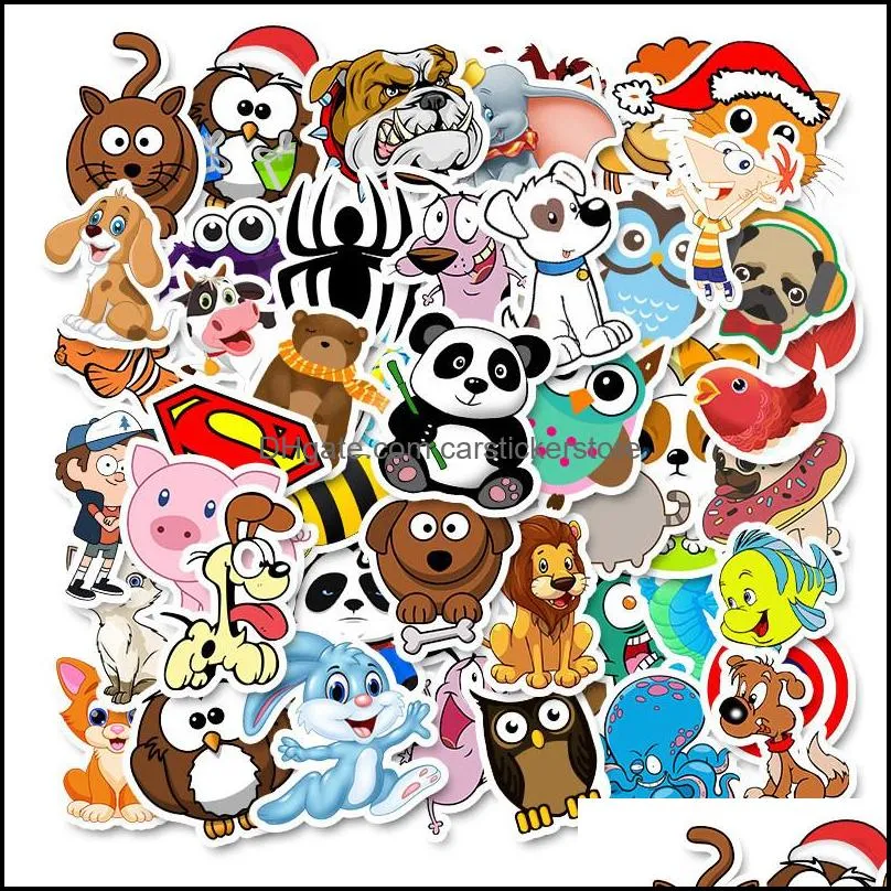 50pcs/lot wholesale cartoon cute vsco animals kawaii stickers waterproof sticker for kids toys bottle luggage notebook car decals