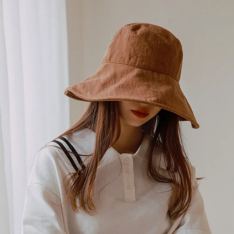 Bucket Hats with String Summer Sun for Women Outdoor Foldable Panama Women s Khaki Casual Fisherman 220318
