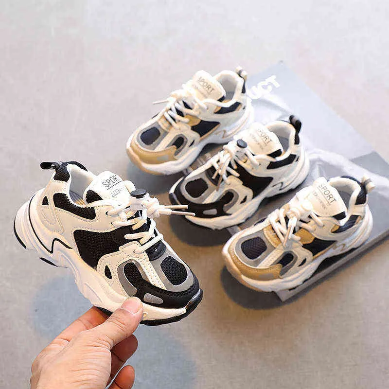 2021 Printemps Et Automne Enfants Mode Casual Chaussures Garçons Air Mesh Respirant Doux Baskets Enfants Tennis Éclairé Chaussures De Course G220517