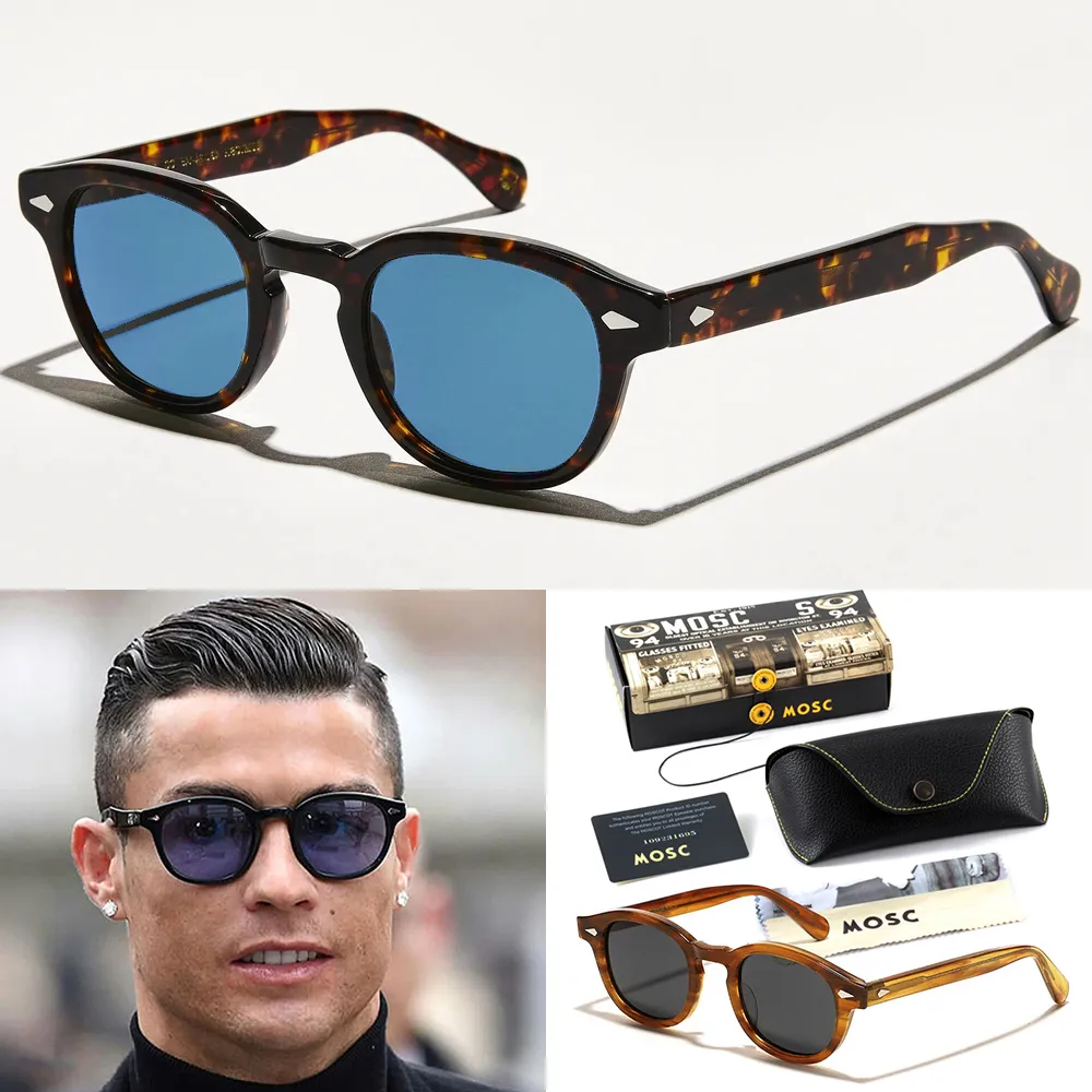 Óculos de sol polarizados de alta qualidade homens mulheres moda óculos de sol feminino UV400 Acetato vintage Eyewear Gafas de Sol com caixa