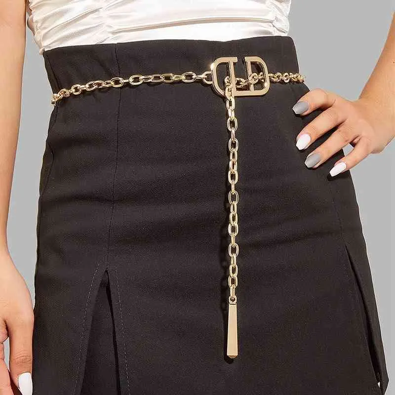Fashion Ladies Gold Metal Thin Waist Chain Jumpsuit Shirt Pants Decoration Belts For Women Luxury Designer Brand Belt RS53