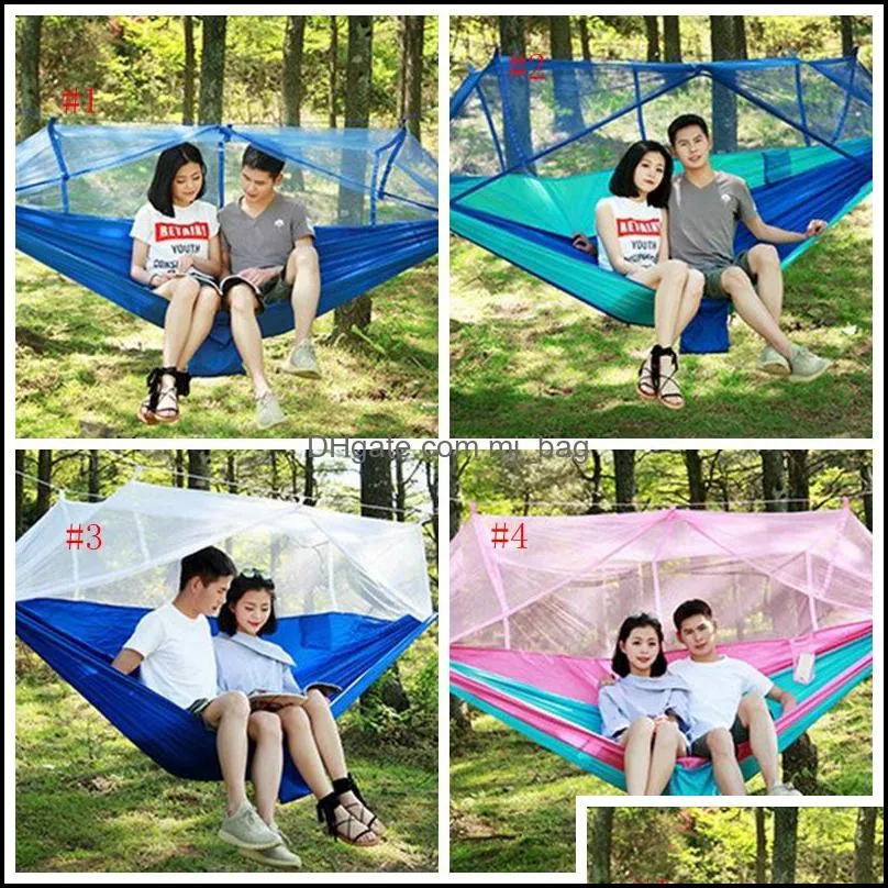 parachute hammock outdoor mosquito net hammocks 2 persons hanging bed camping hunting garden swings 12 colors optional