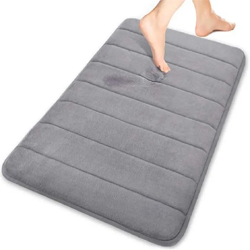 Inya 고품질 스트라이프 패턴 침실 매트 부엌 침실을위한 더 빠른 수분 흡수 욕실 샤워 카펫 210622