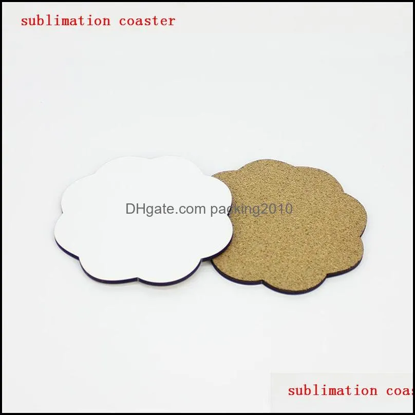 sublimation coaster for customized gift mdf wood coasters for dye sublimation flower shape heart transfer printing blank consumables