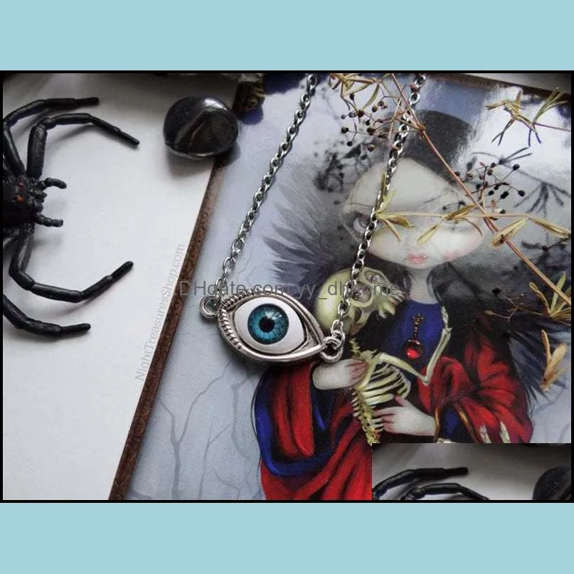 vintage bronze turkish evil devil eyes necklace pendant punk bff statement steampunk choker for women witch gothic jewelry gift