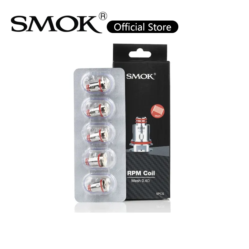 Smok RPM 코일 0.4ohm .6ohm .3ohm 0.8ohm 1.0ohm 1.2ohm 1.2ohm DC MTL 메쉬 코일 RPM40 IPX80 NORD 4 키트 100% 정통