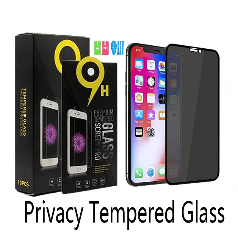 10 PCS Protecteur D'écran Confidentialité En Verre Trempé Pour iPhone 13 12 11 Pro XS Max X XR Anti Spy 6S 7 8 Plus Film De Protection avec emballage