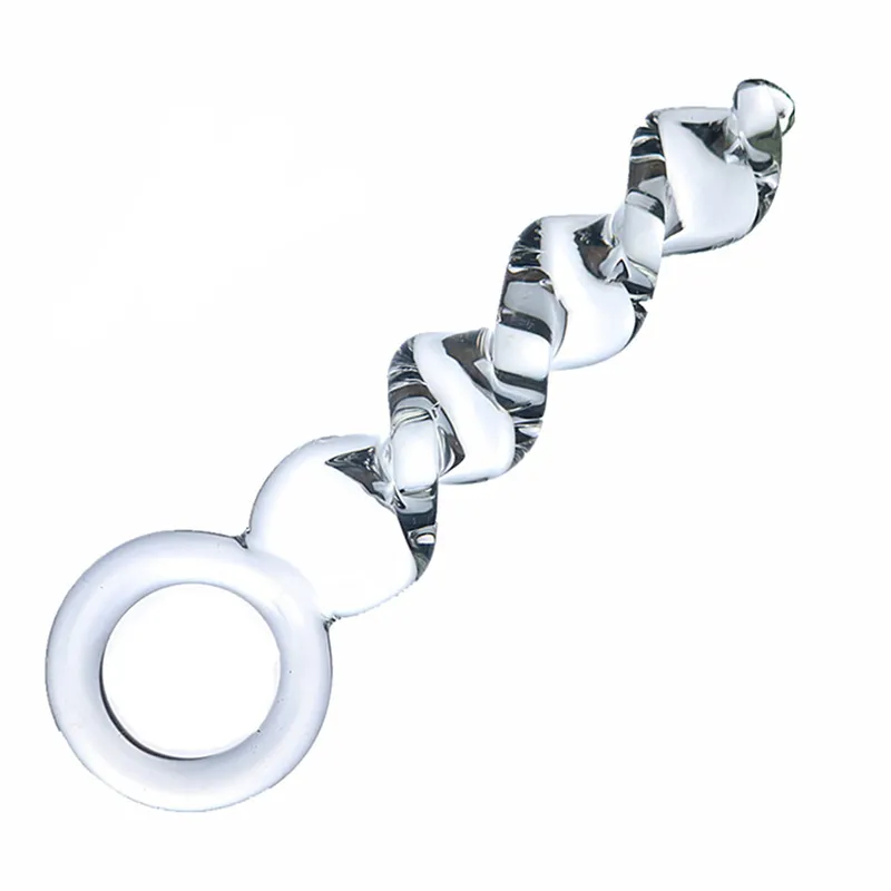 Giocattoli Plug anale a spirale in vetro Stimolazione vaginale Punto G Massaggiatore per la prostata Bu 220822_voghion.com
