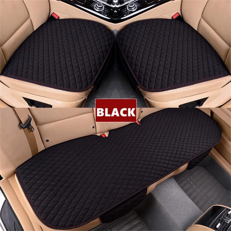 Car Seat Covers SJ Linen Fabric Universal Protector Cushion Mats For Tucson Sonata Ix25 IX30 IX35 Elantra Verna Accent