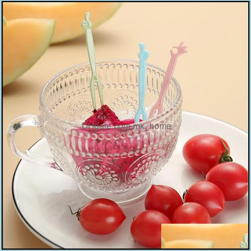 50pcs/lot disposable flatware fruit fork mini children snack cake dessert food fruit pick toothpick bento lunches party decor