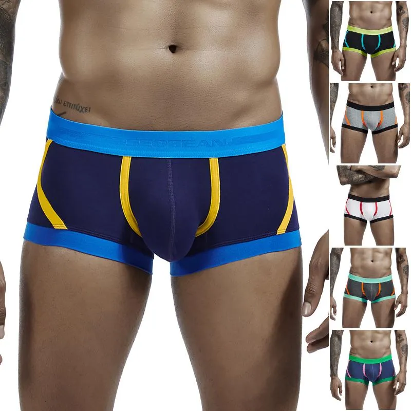 Mutande Patchwork Mutandine Intimo Uomo Pantaloncini boxer morbidi sexy Lettera stampata Boxer da uomo Boxer Underware