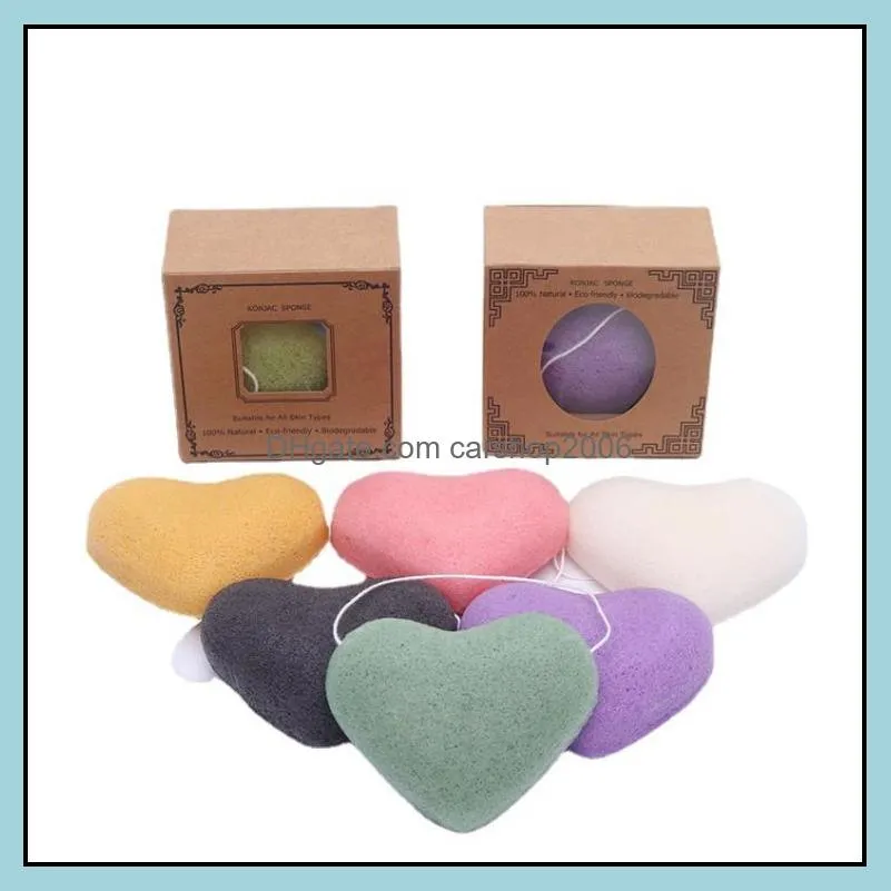 konjac facial cleansing puff heart shaped facials clean sponge konjac exfoliating dirt baths sponges face care makeup tools sn4589