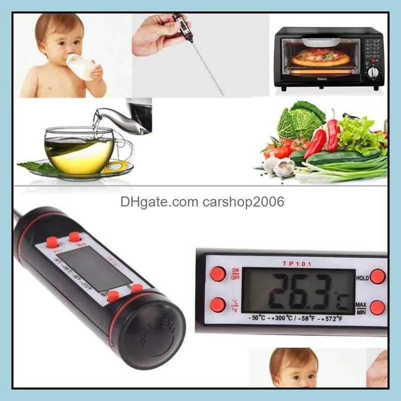 digital probe meat thermometer kitchen cooking bbq food thermometer cooking stainless steel water milk thermometer tools tp101