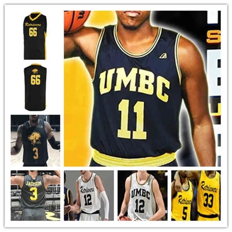 XFLSPCustom College Basketball UMBC Retrievers Jerseys Keondre Kennedy Darnell Rogers Ray Salnave L. J. Owens Jacob Boonyasith Yaw Obeng-mensah