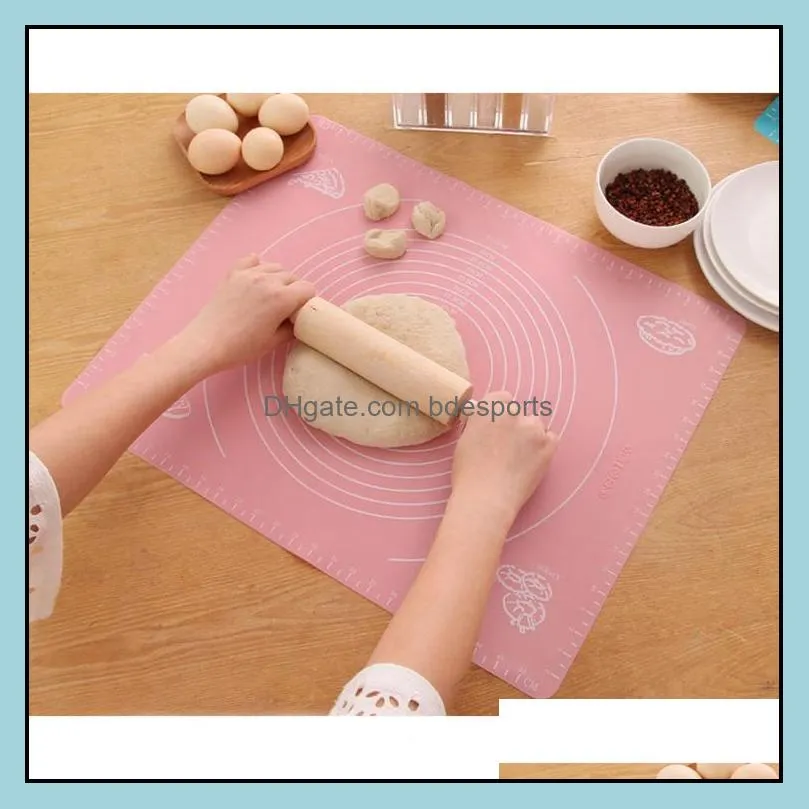Wholesale Silicone Tool Pastry Mat Pad Rolling Cake Cooking Fondant Sheet Cookware Kitchen Tool Baking Accessories Cocina Gadget