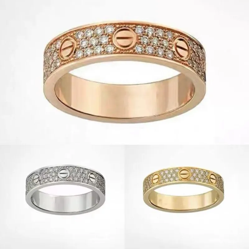 Dupe Cartier Love Ring With Full Zircon 4mm 6mm Width Wedding Ring